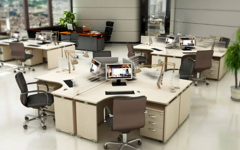 Bố trí bàn chỗ làm việc là lưu ý quan trọng khi thiết kế văn phòng